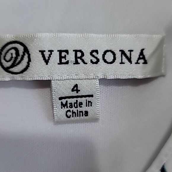 Versona Women's White Floral Sleeveless Dress Sz 4 - Picture 8 of 9
